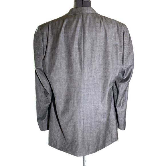 Career Perry Ellis Mens 44L/W36 Wool Blazer Classic Sport Jacket Plaid Gray NWT - Picture 2 of 15
